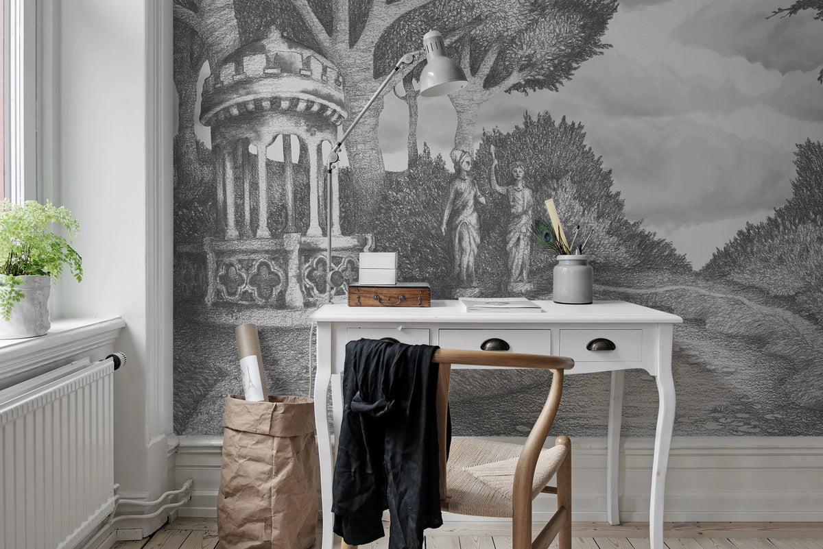 Victorias Garden Mural Wallpaper - room preview 03