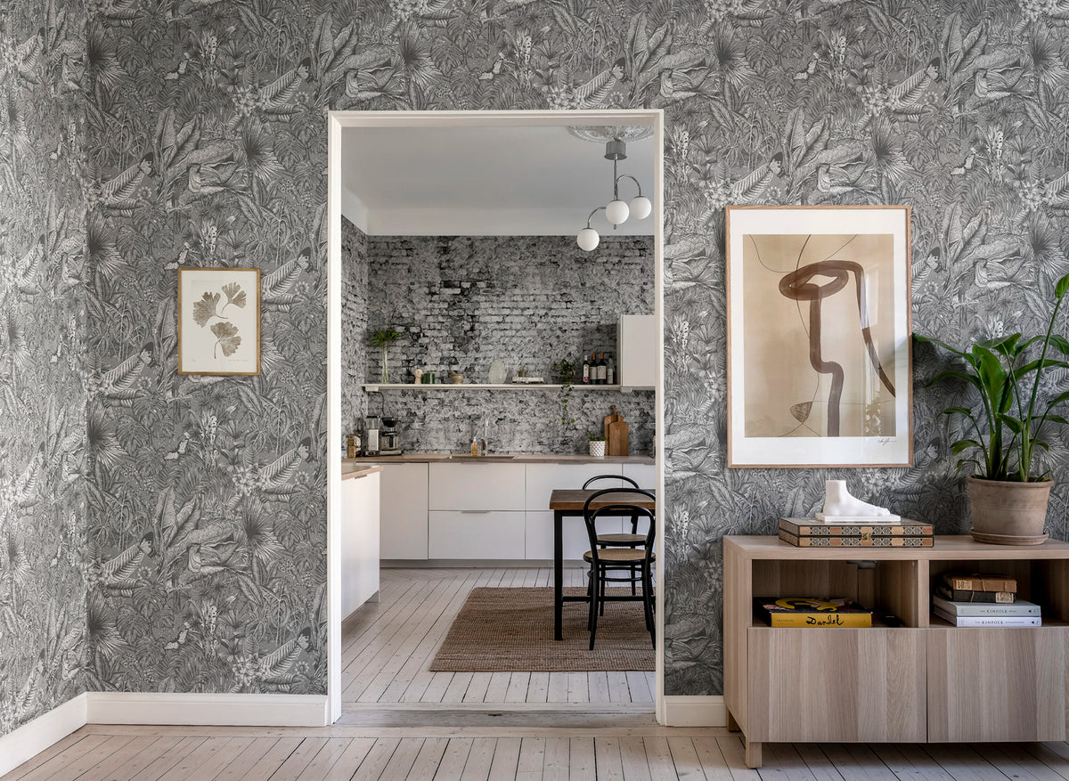 Furada, Graphite Mural Wallpaper - room preview 03