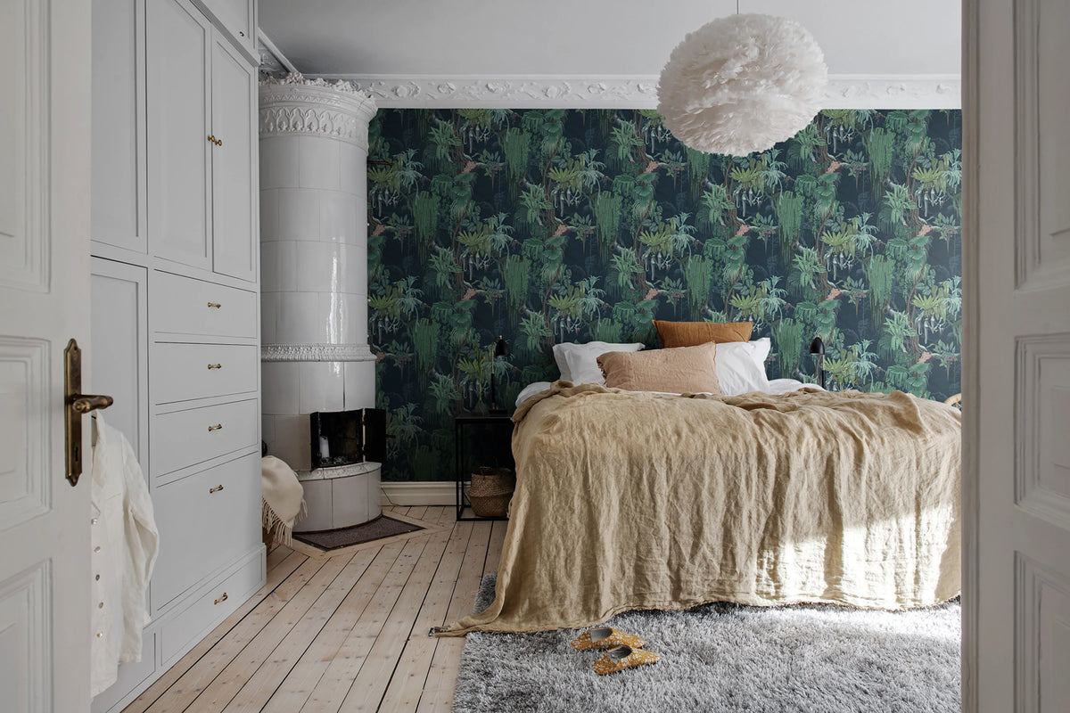 Madagascar, Teal Mural Wallpaper - room preview 03