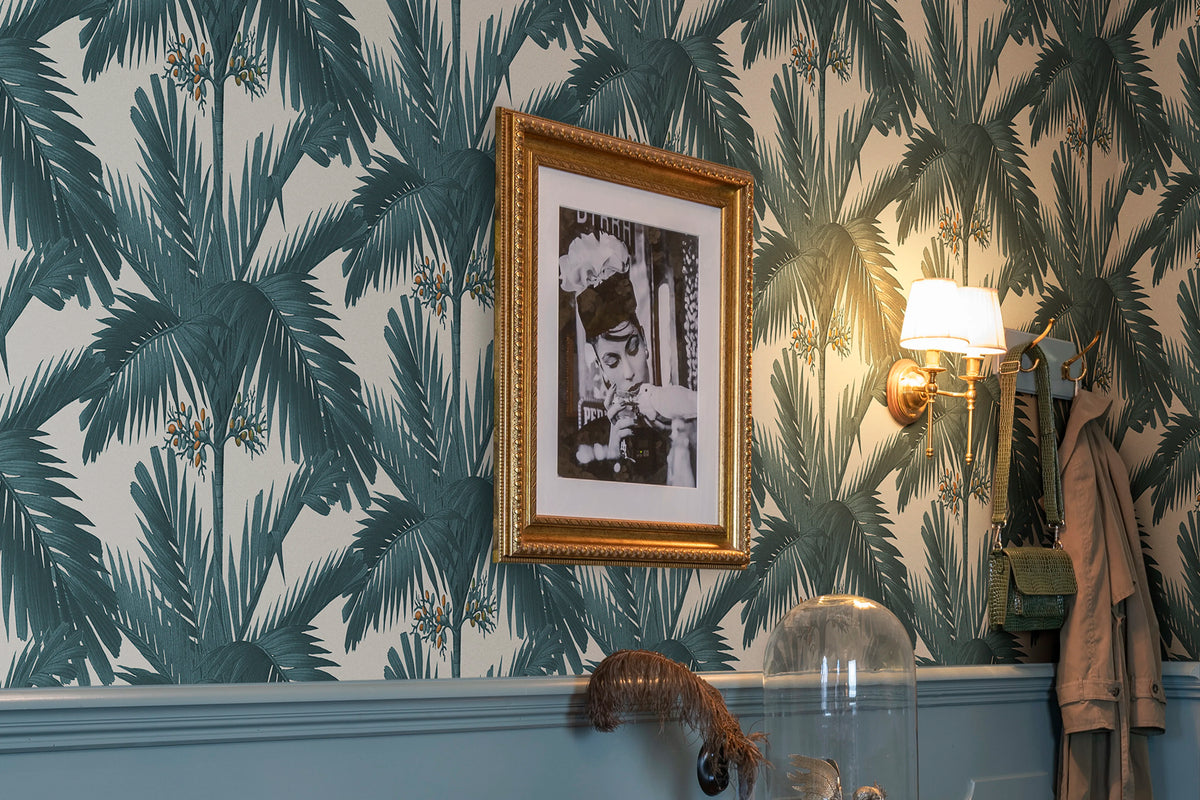 Palm Spring, Teal Mural Wallpaper - room preview 03