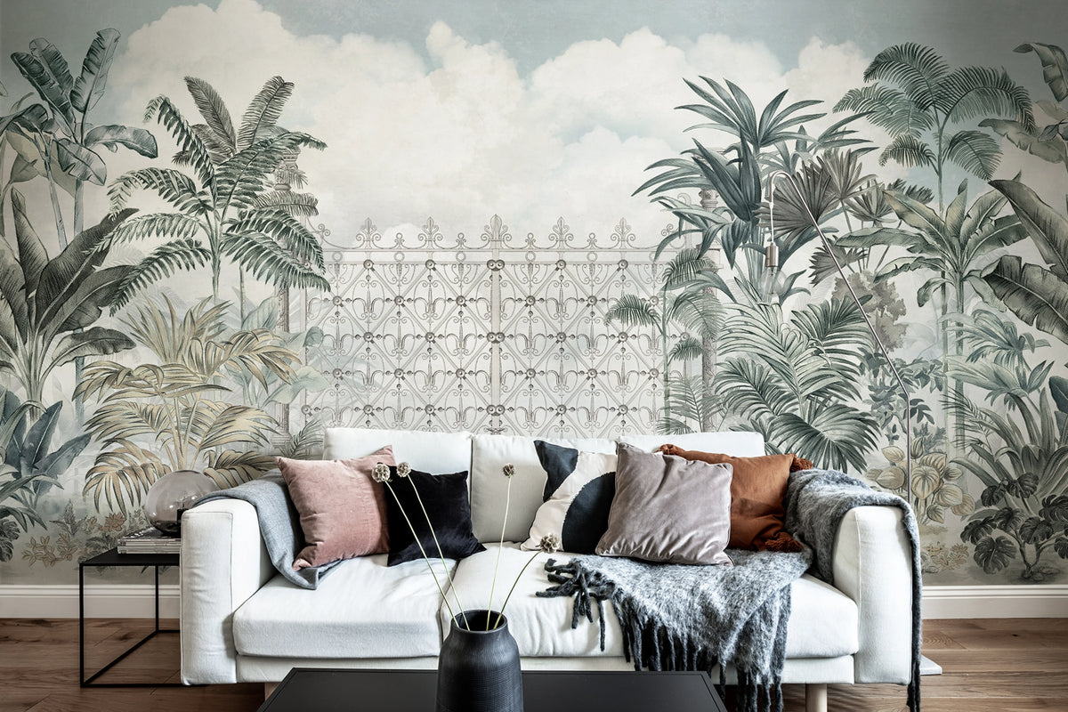 Jaipur, Sage Mural Wallpaper - room preview 03