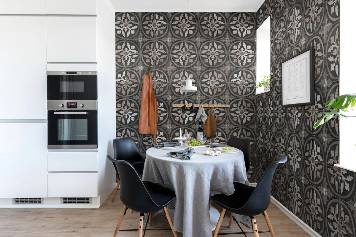 Ravenna, Charcoal Mural Wallpaper - room preview 03