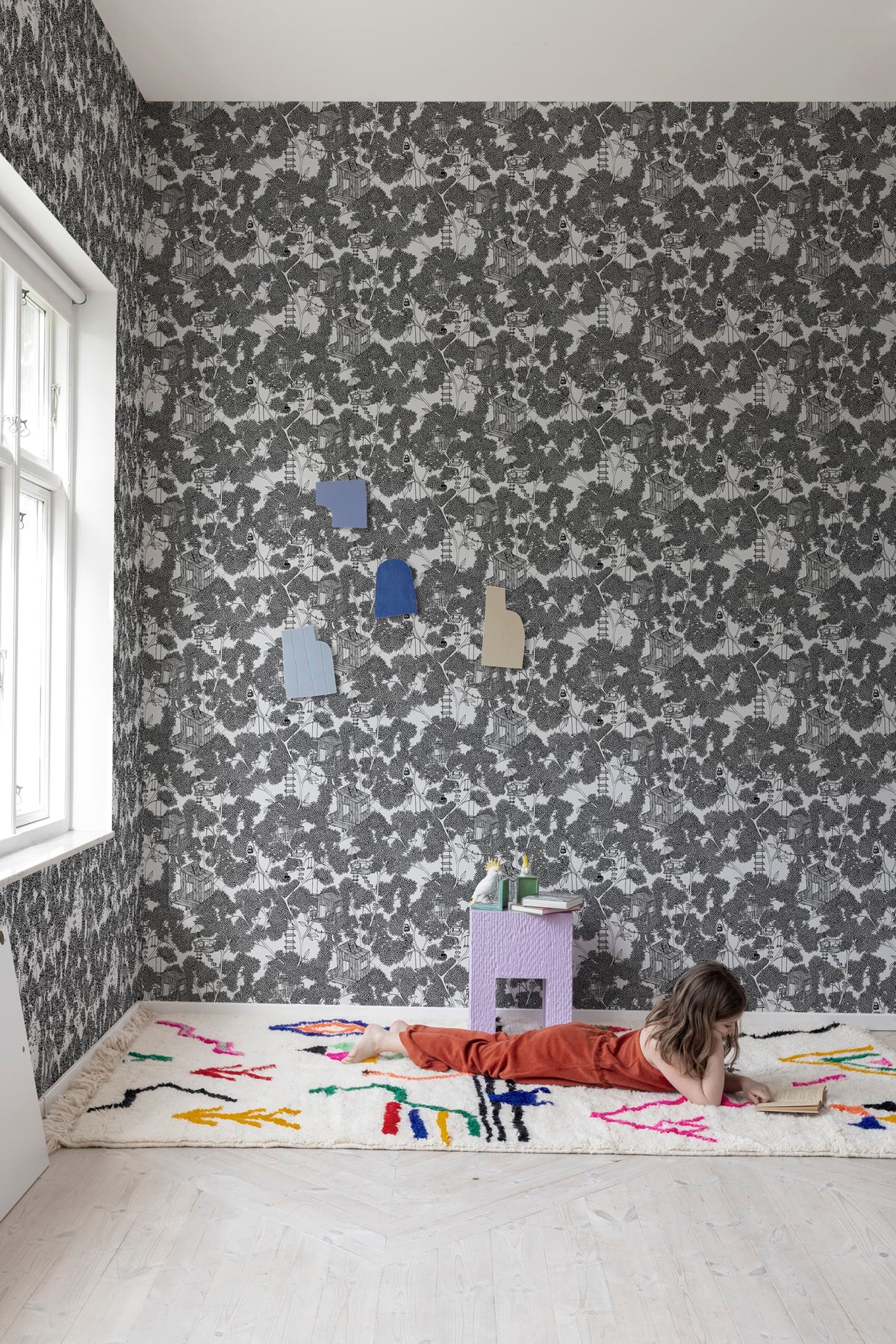 Treehouse, Graphite Mural Wallpaper - room preview 03