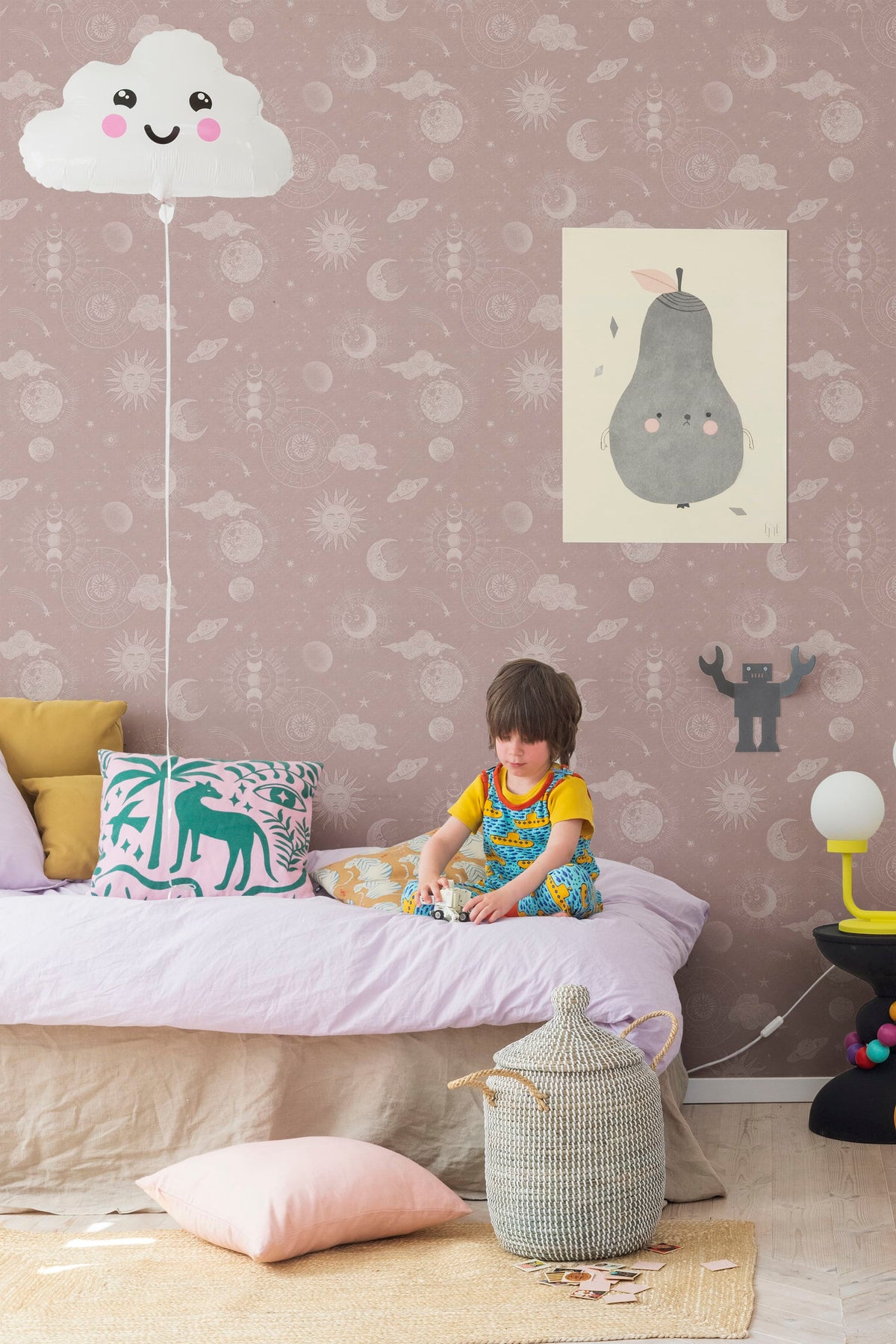 Planetarium, Pink Mural Wallpaper - room preview 03