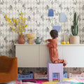 Circus Corner Graphite Mural Wallpaper - room preview 03