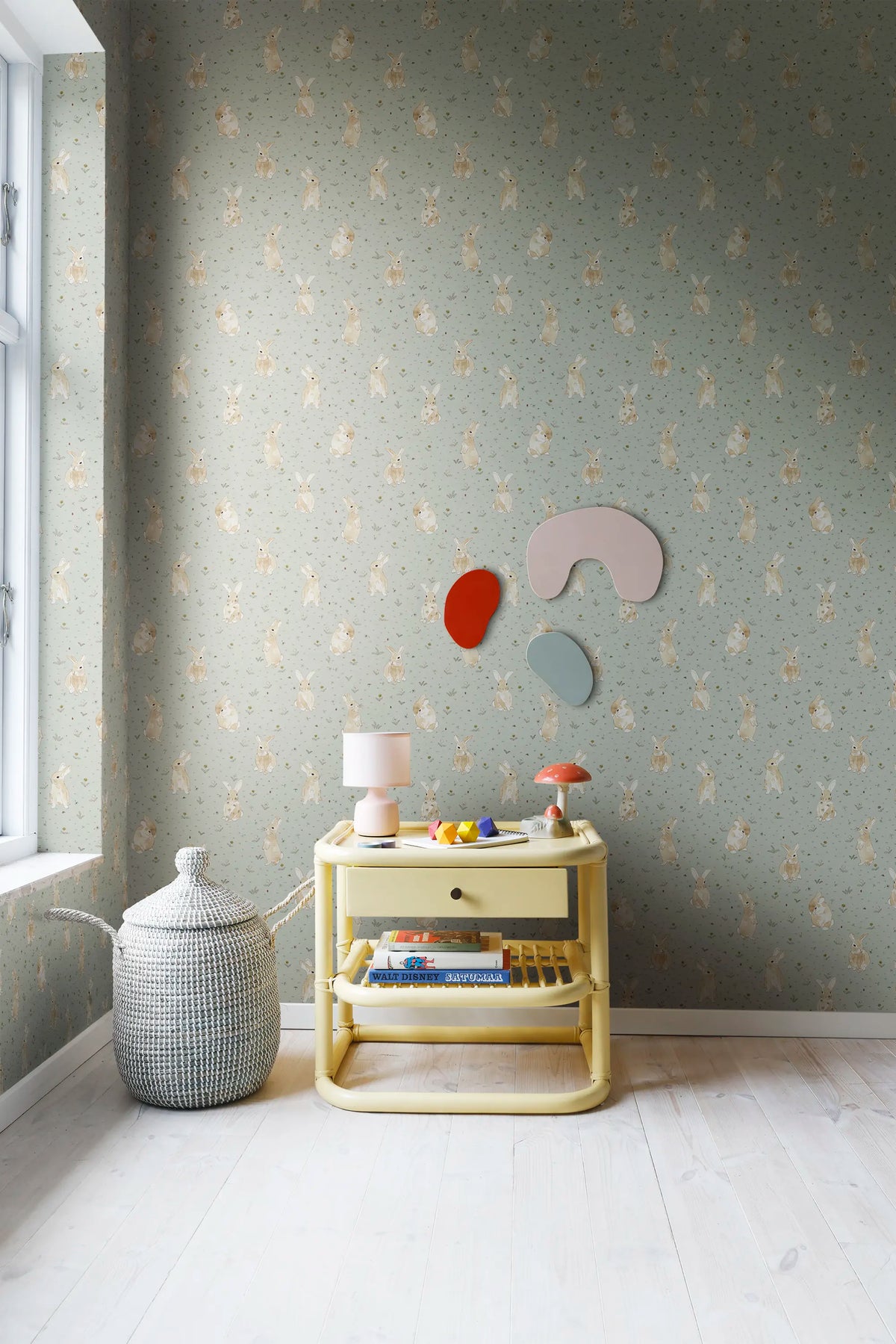 Bunny Field, Mint Mural Wallpaper - room preview 03