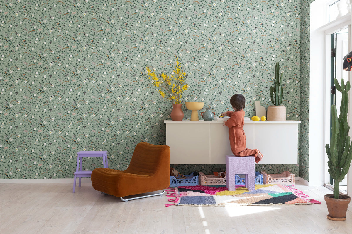 Pixie Shore, Mint Mural Wallpaper - room preview 03