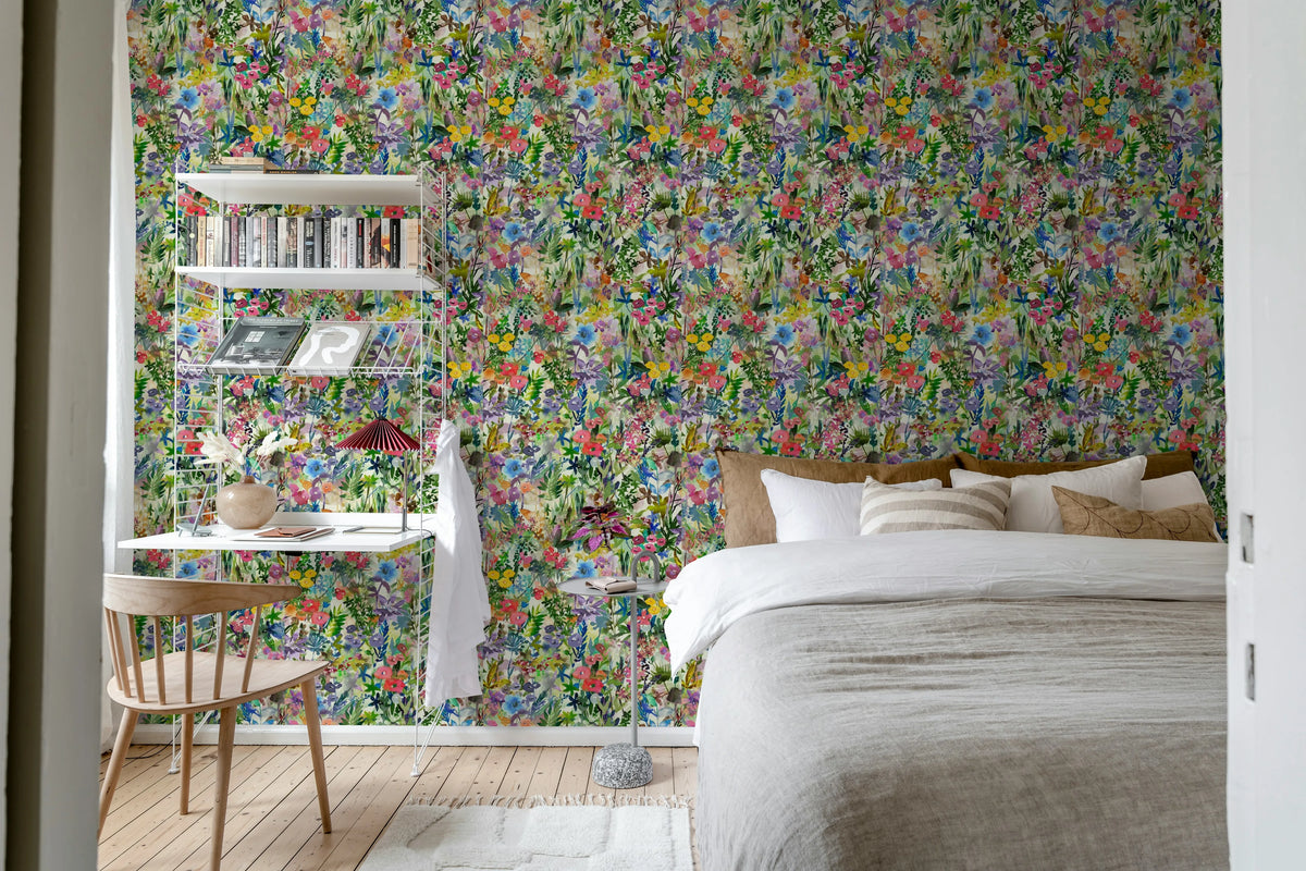 Poppy Meadow, Rainbow Mural Wallpaper - room preview 03