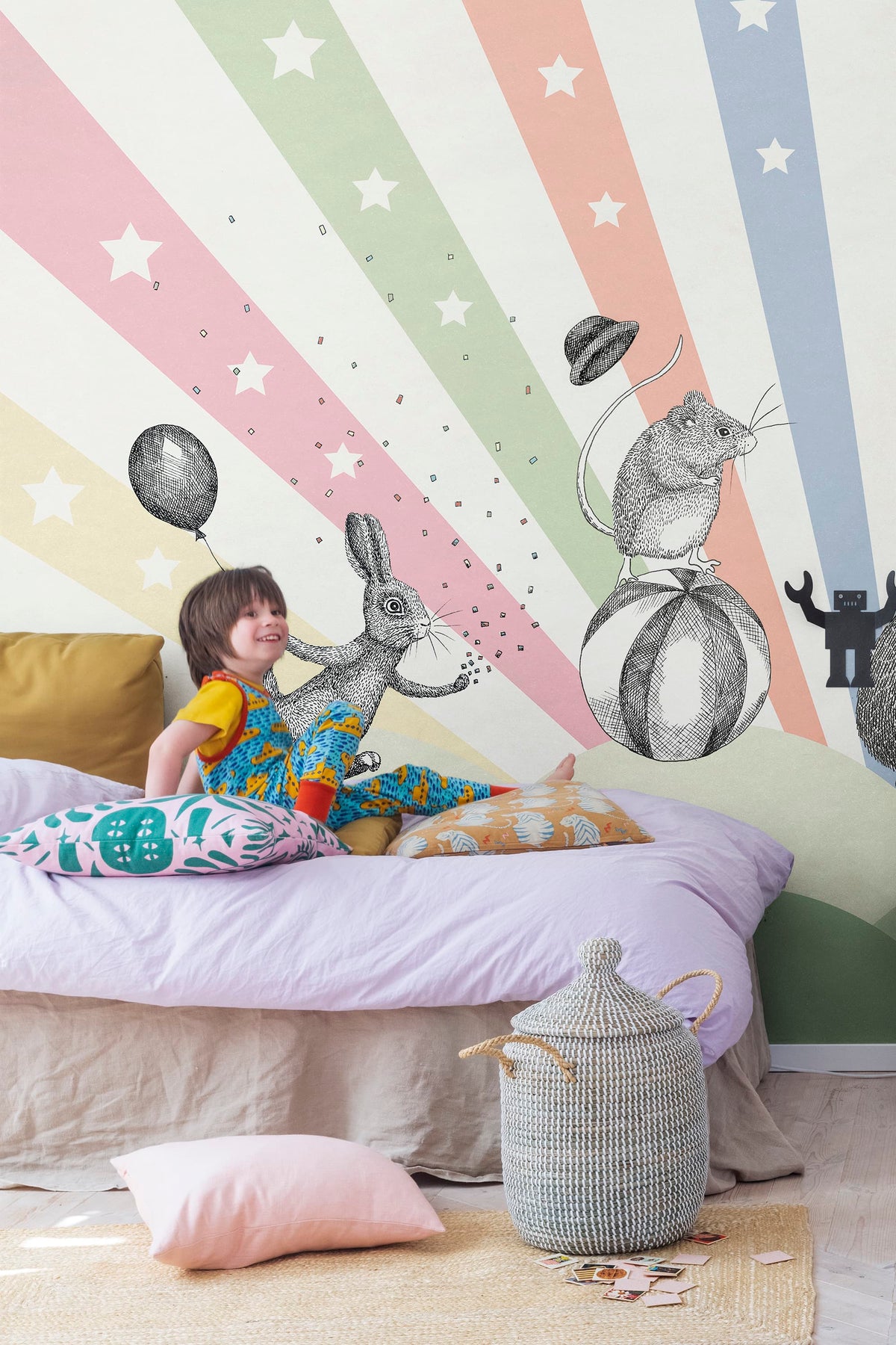 Circus, Rainbow Mural Wallpaper - room preview 03