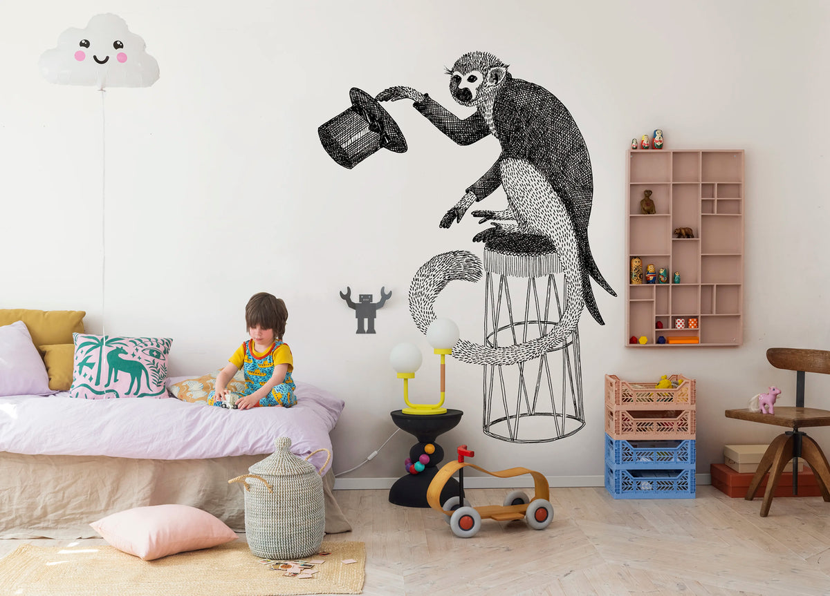 Circus Animal, Mr Monkey Mural Wallpaper - room preview 03