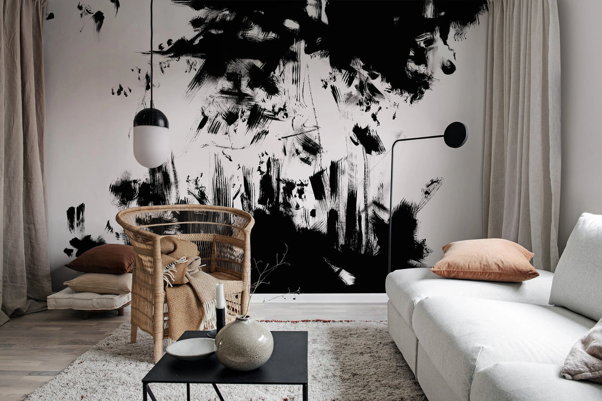 Structure, Graphite Mural Wallpaper - room preview 03