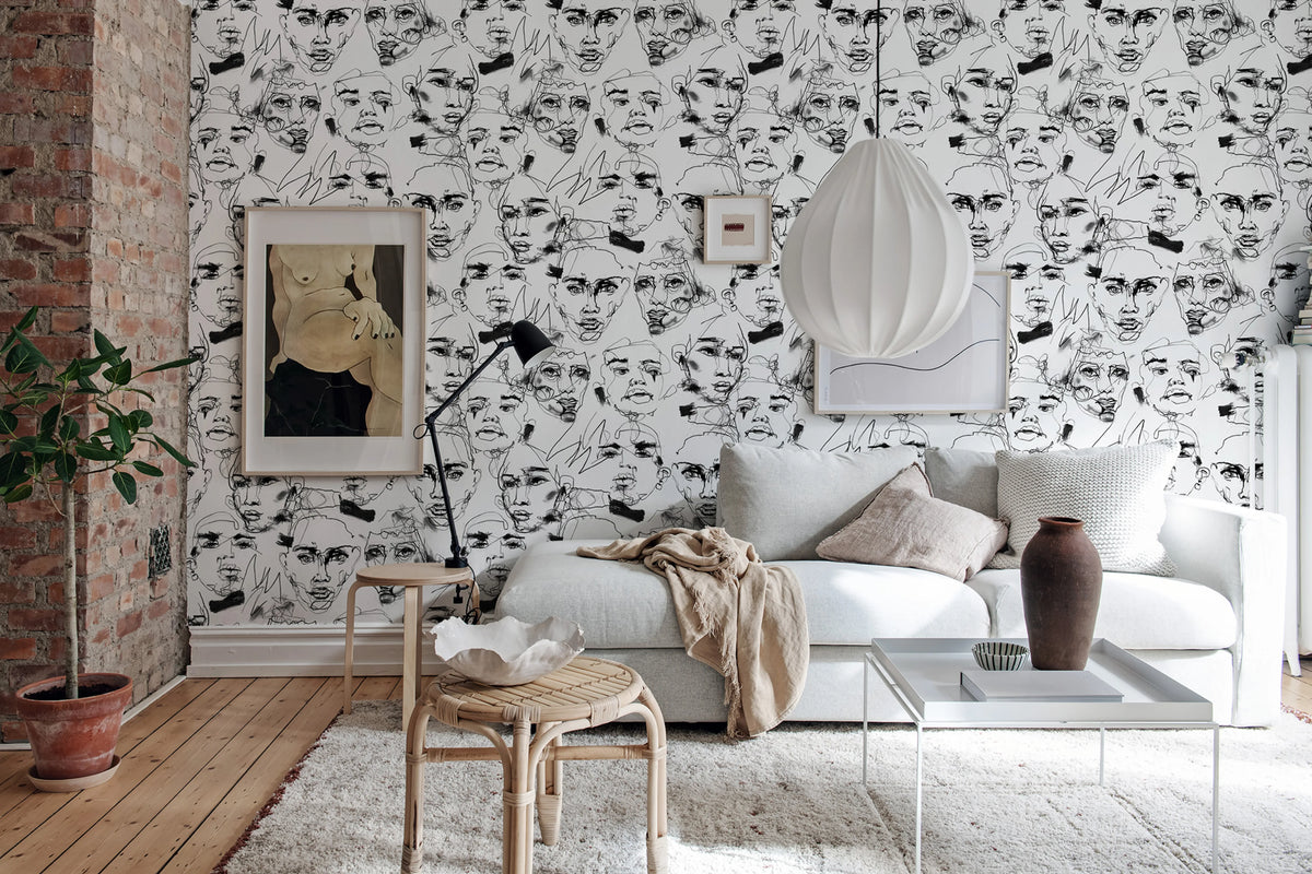 Fala Bozetto, Graphite Mural Wallpaper - room preview 03