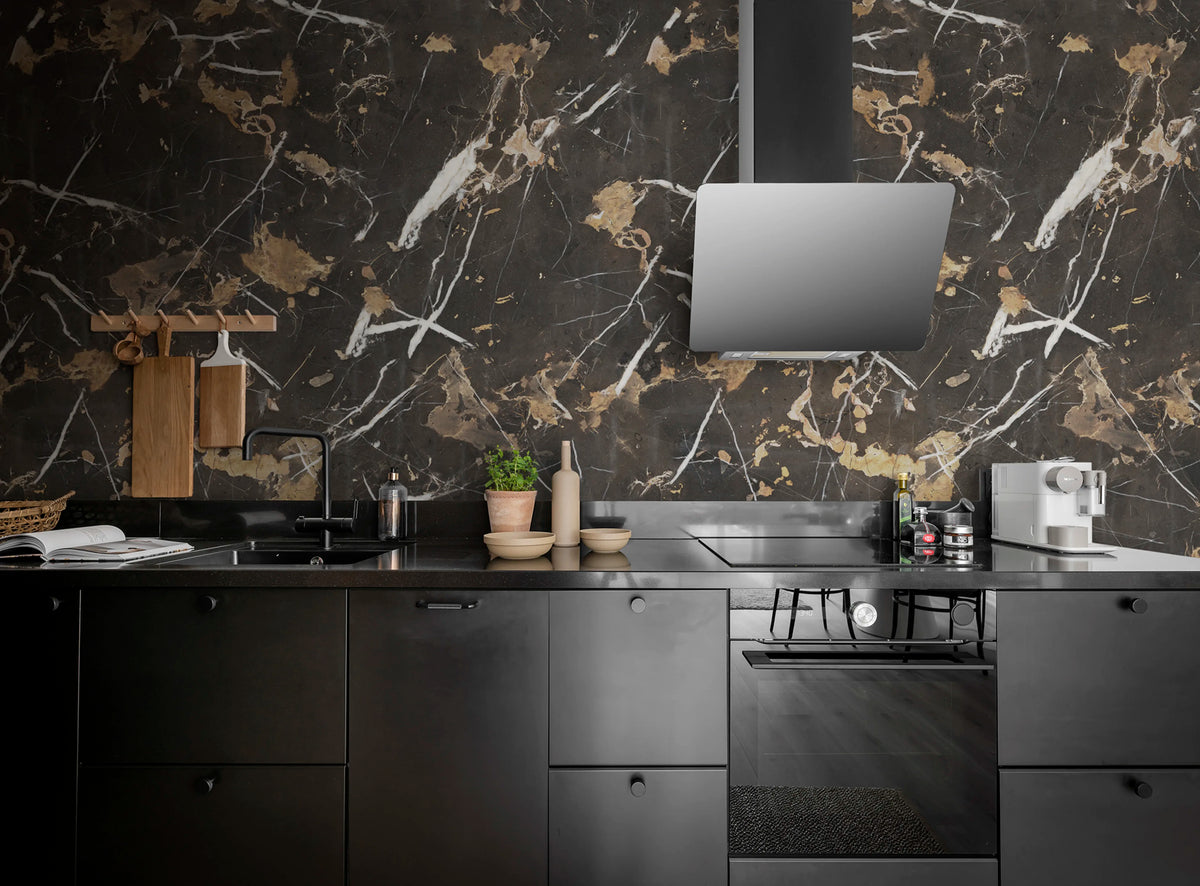 Marble Stone, Brown Mural Wallpaper - room preview 03