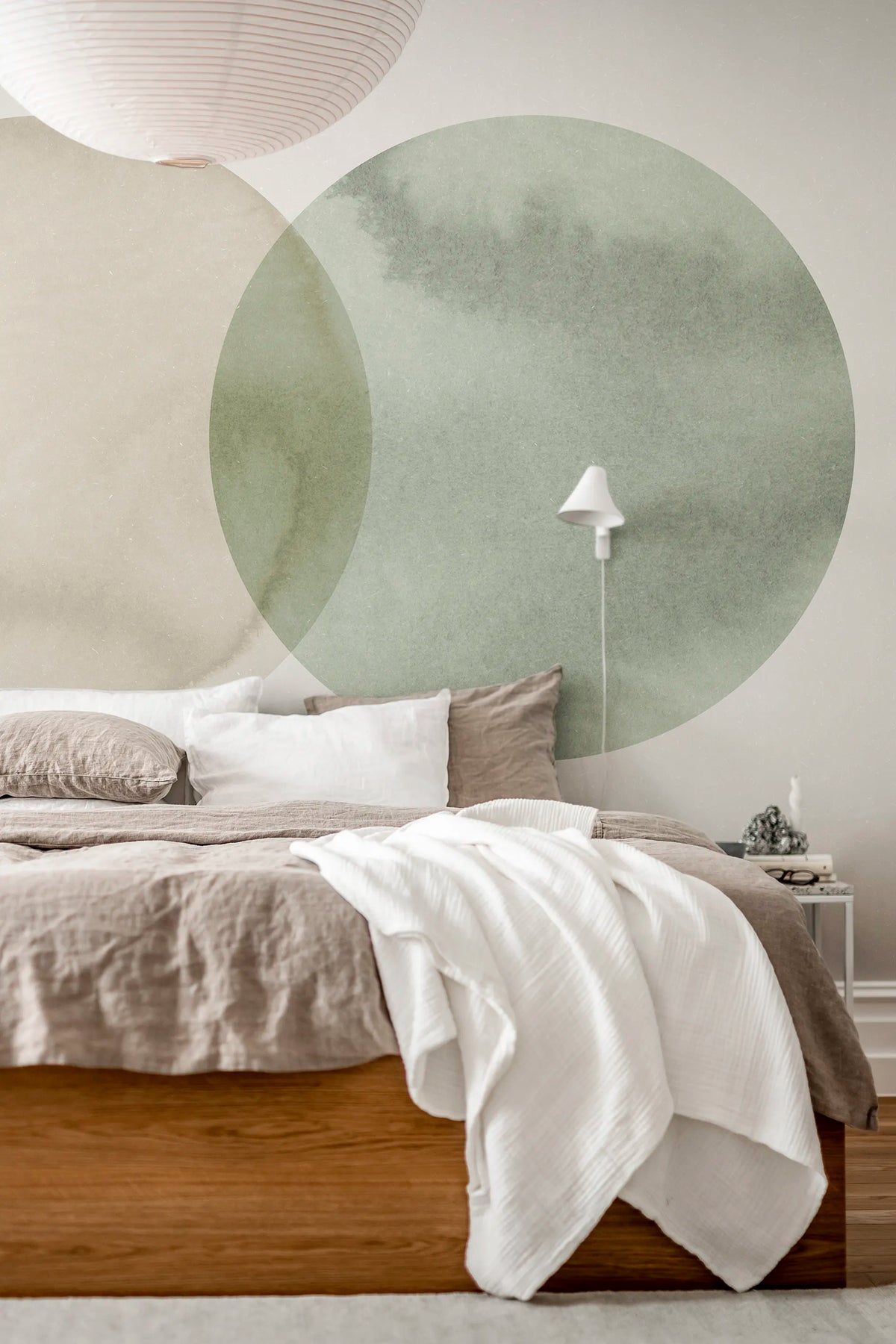 Eclipse, Beige Green Mural Wallpaper - room preview 03