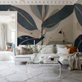 Ruby, Blue Mural Wallpaper - room preview 03