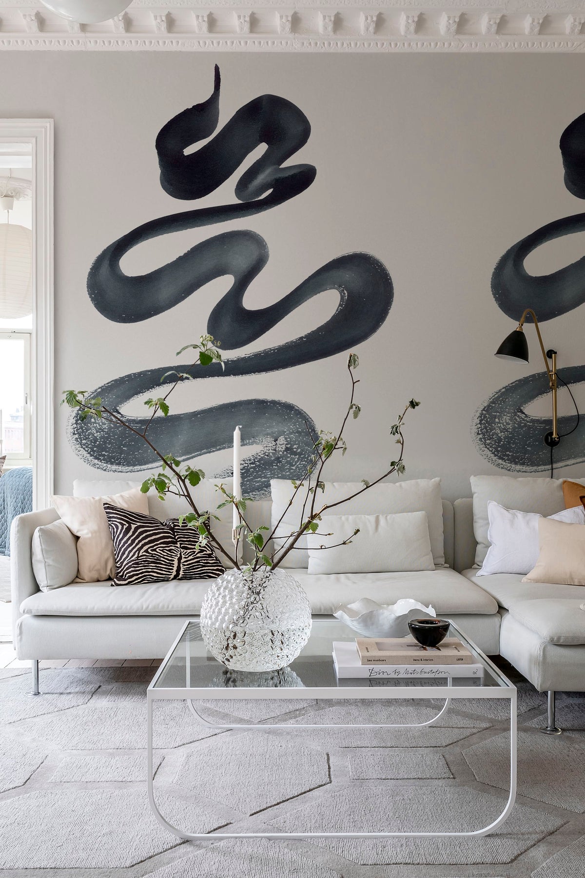 Stroke Ink Mural Wallpaper - room preview 03