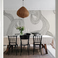 Stripes, Graphite Mural Wallpaper - room preview 03