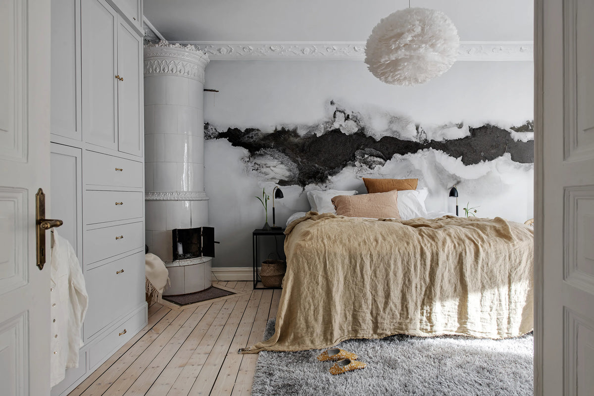 River, Graphite Mural Wallpaper - room preview 03