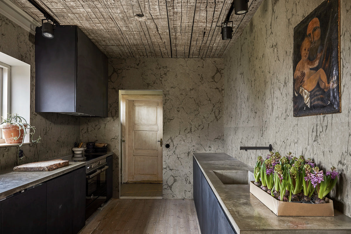 Romberg, Gray Mural Wallpaper - room preview 03