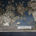 Efraim, Dark Blue Mural Wallpaper - room preview 03