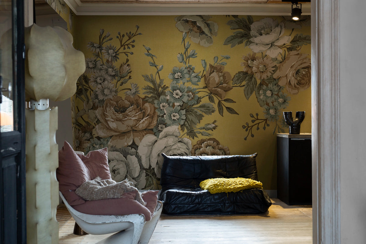 Efraim, Saffron Mural Wallpaper - room preview 03