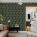Hexagon Tiles Emerald Mural Wallpaper - room preview 03