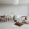 Square Tiles, Clean White Mural Wallpaper - room preview 03