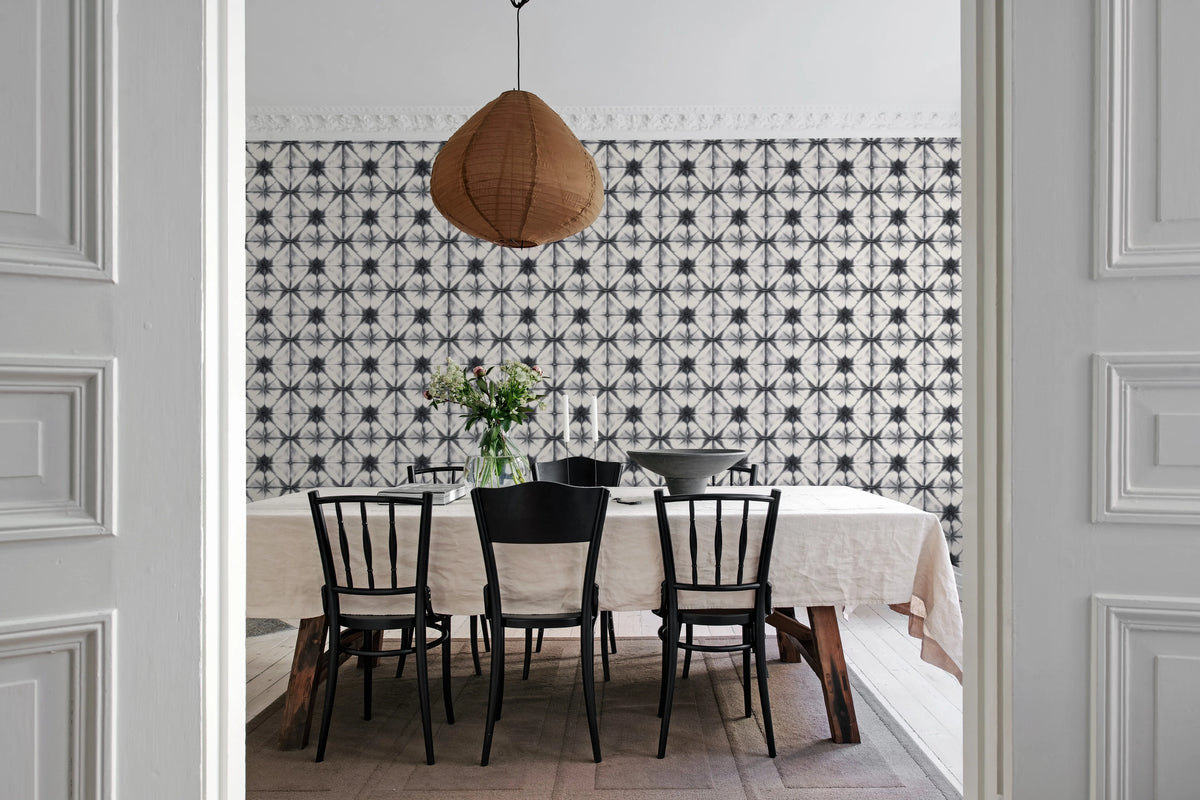 Tie Dye Kaleidoscope, Dark Blue Mural Wallpaper - room preview 03