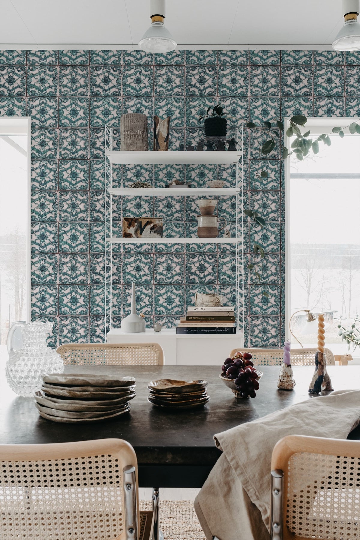 Artisan Tiles, Brazilian Green Mural Wallpaper - room preview 03