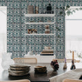 Artisan Tiles, Brazilian Green Mural Wallpaper - room preview 03