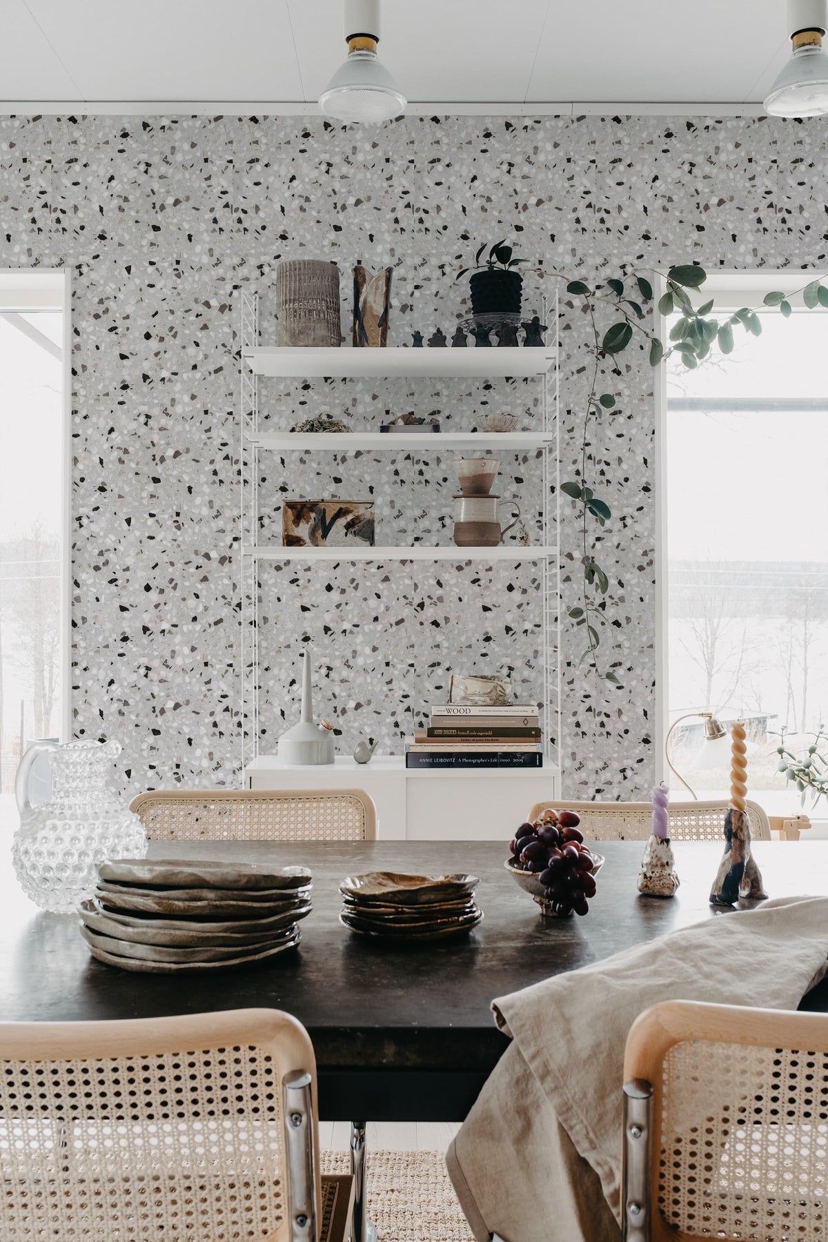 Terrazzo, Stone Grey Mural Wallpaper - room preview 03