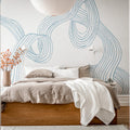 Stripes, Light Blue Mural Wallpaper - room preview 03