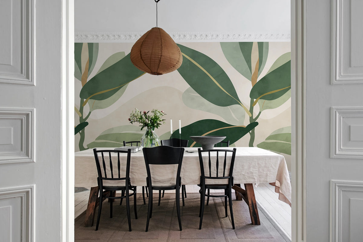 Ruby, Green Mural Wallpaper - room preview 03