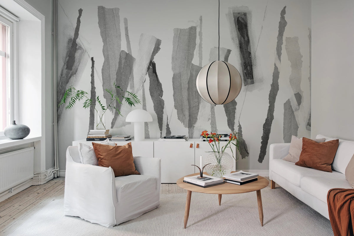 Tear, Graphite Mural Wallpaper - room preview 03
