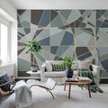 Facet, Blue Mural Wallpaper - room preview 03