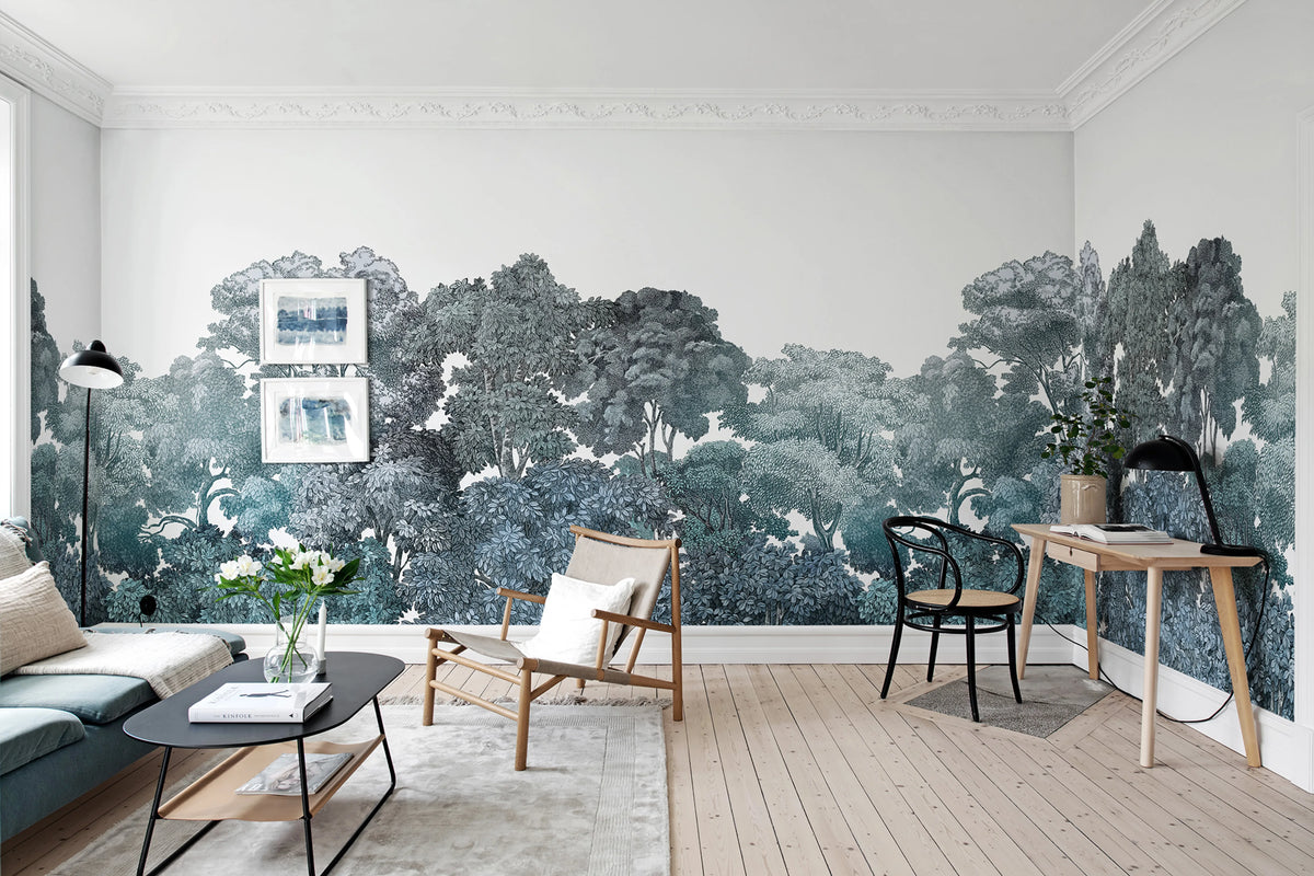 Bellewood, Teal Mural Wallpaper - room preview 03