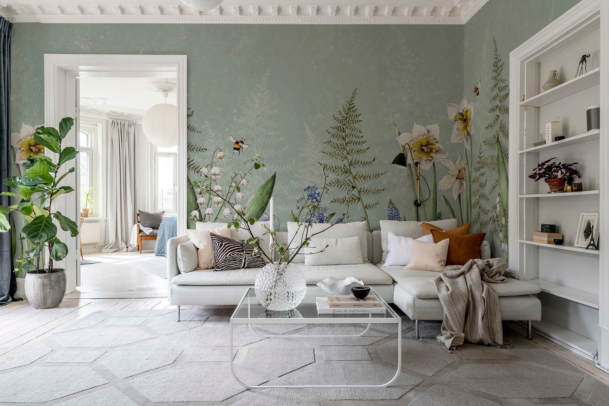 Bumblebee, Green Mural Wallpaper - room preview 03