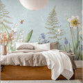 Bumblebee, Light Blue Mural Wallpaper - room preview 03