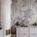 Wisteria Tree, Blue Mural Wallpaper - room preview 03