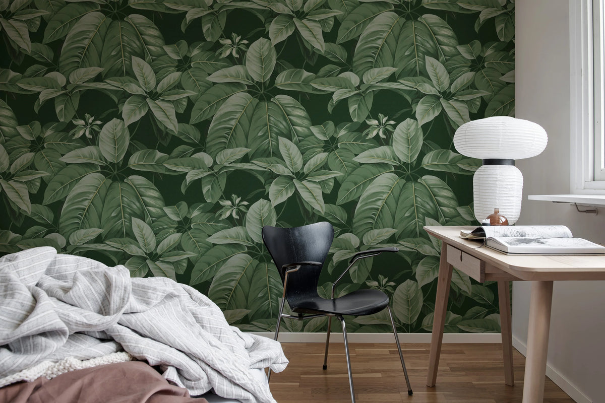 Chestnut, Green Mural Wallpaper - room preview 03