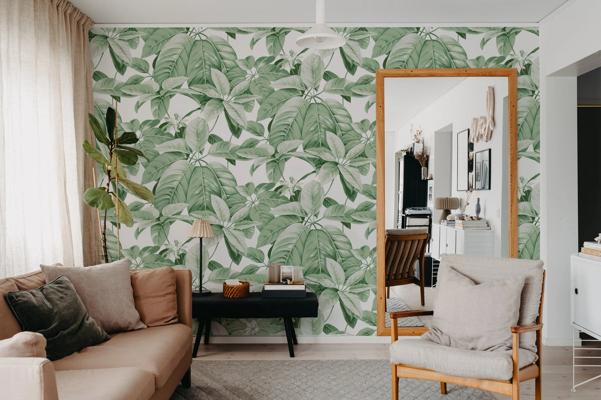Chestnut, White Mural Wallpaper - room preview 03