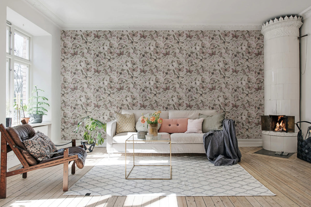 Butterflies, Pastel Mural Wallpaper - room preview 03