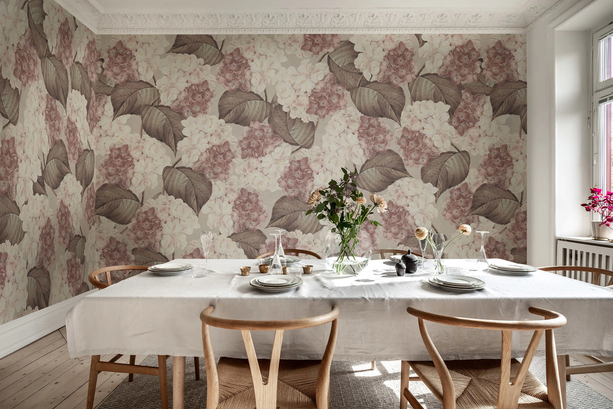 Hydrangea, Sand Mural Wallpaper - room preview 03