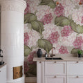 Hydrangea, Pink Mural Wallpaper - room preview 03