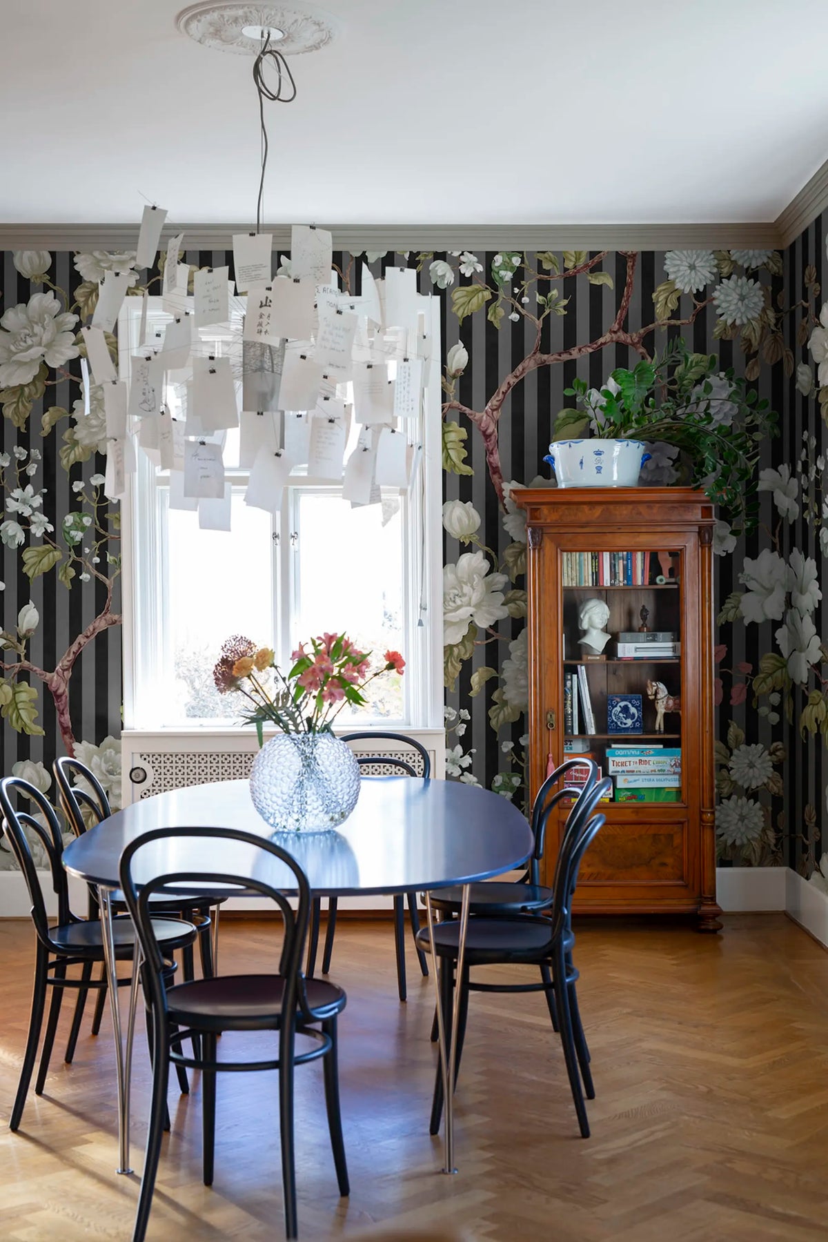Rose Stripe, Midnight Mural Wallpaper - room preview 03