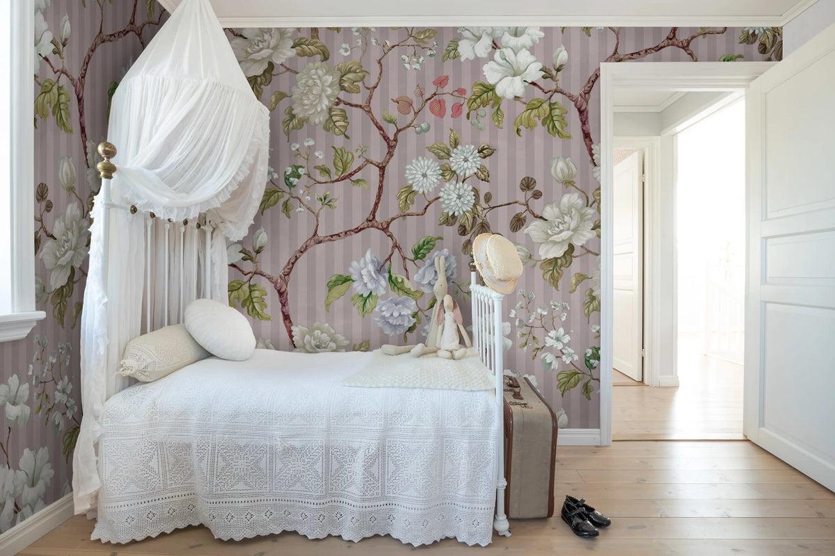 Rose Stripe, Pink Mural Wallpaper - room preview 03