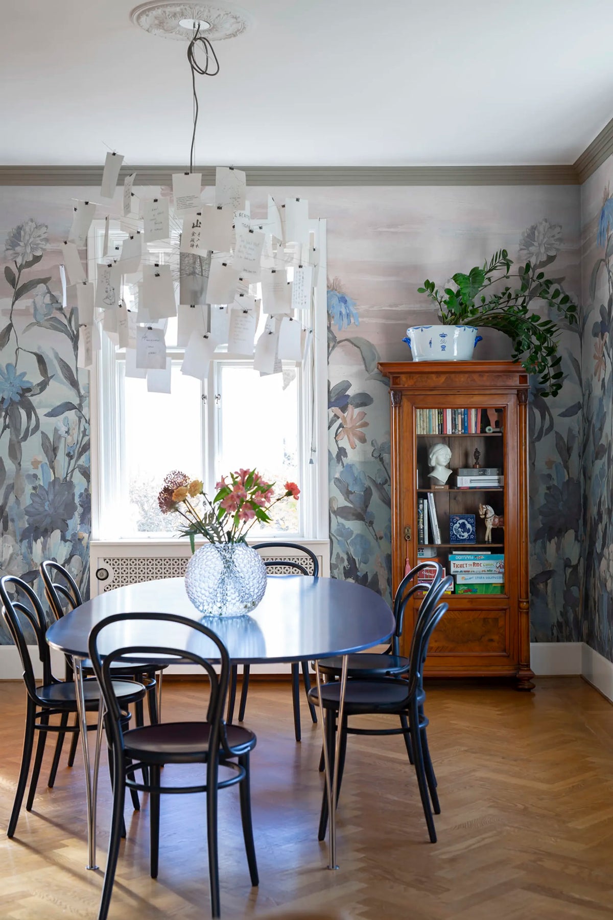 Misty Garden, Blue Mural Wallpaper - room preview 03