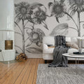 Sunflower, Beige Mural Wallpaper - room preview 03