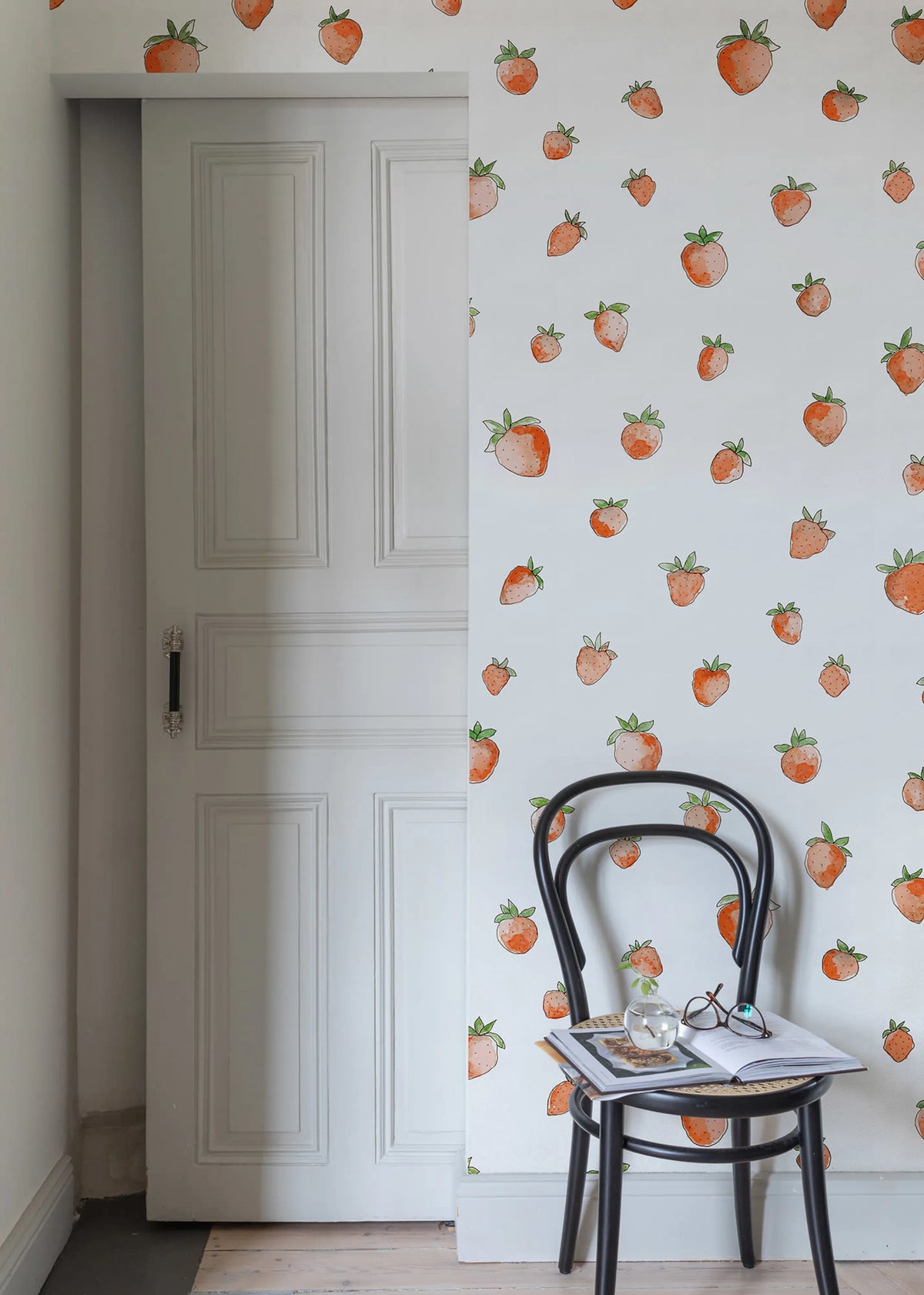 Berry Cute, Red Mural Wallpaper - room preview 03
