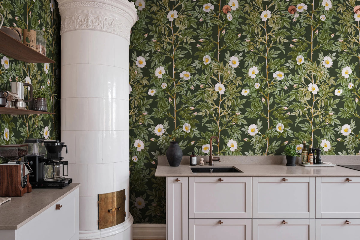 Rose Hip, Midnight Mural Wallpaper - room preview 03